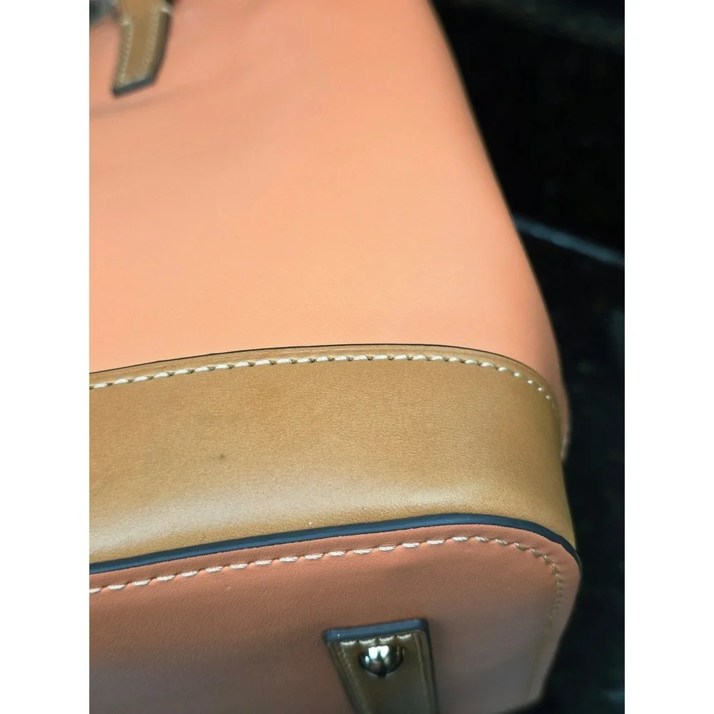 Dooney & Bourke Perry Satchel Large Apricot Wexford Leather Crossbody Bag New